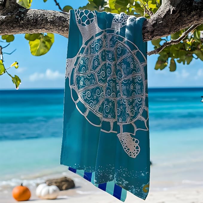 2 Pack Microfiber Beach Towel Oversized 71"x32" Sand Free Quick Dry Absorbent Lightweight Thin , Compact Towels for Travel Swimming Pool Yoga Gym Camping Beach Accessories Vacation Essentials Gift