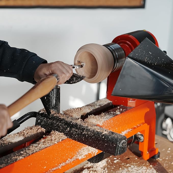 Hollowing Tool Overall length 22 1/2" Carbide Tipped Large Curved For Woodturning，Beech handle length: 15 1/2", Tool bar length: 7", with 8.9 * 2mm-30°TCT ROUND BLADE
