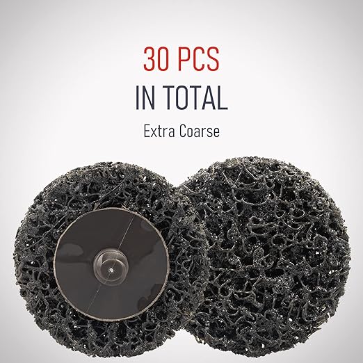 31Pack 2" Quick Change Sanding Discs Abrasives Extra Coarse Easy Strip & Clean Discs for Paint Rust (Black 31PCS)