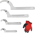 Wadoy Spanner Wrench Set Adjustable C Pin Spanner Hook Wrench Chrome Vanadium 4 Pcs Include 3/4-2", 1 1/4-3", 2-4 3/4", 4 1/2-6 7/10" for Vehicles Mechanical Equipments Tighten Lock Nuts and Bearings