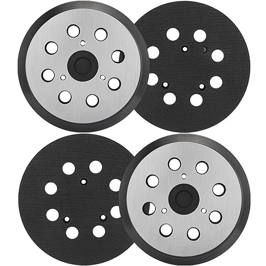 5" 8 Hole Hook & Loop Metal Orbital Sander Replacement Pads Compatible with Makita Sander BO5010 BO5030K BO5031K BO5041K, 4 Pack