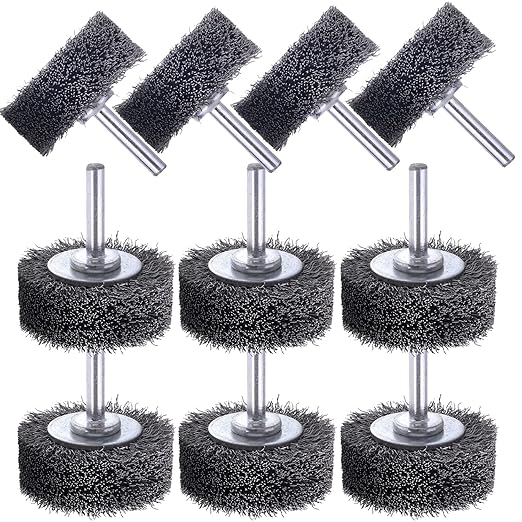 10 Pack Wire Wheel Brush Wire Wheel Brush for Drill Attachment, Rocaris 2 Inch Heavy Duty Wire Brushes Removal Paint Rust & Corrosion, 0.0118" Carbon Steel Wire, 1/4in Shank, 20000RPM