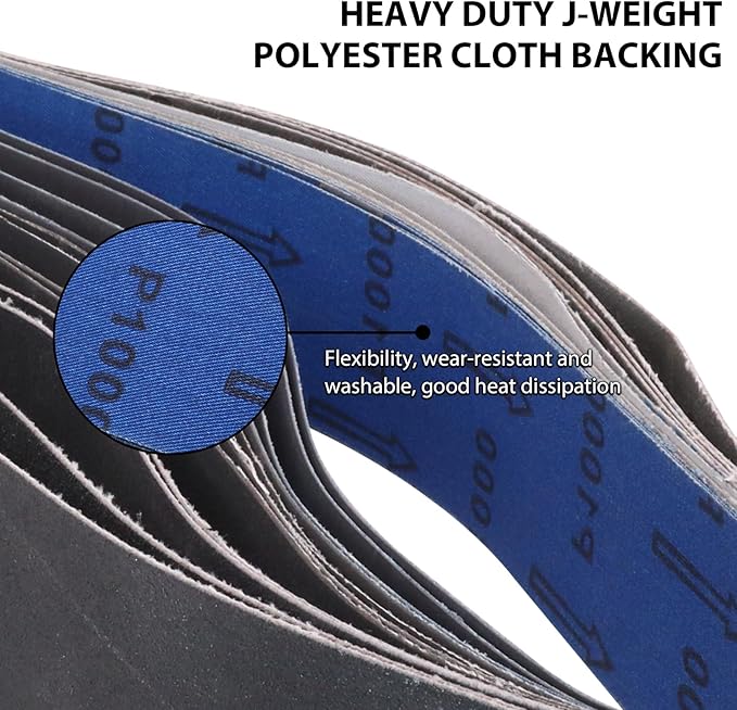 Taokyid 12 Pack 2 x 48 Inch Silicon Carbide Sanding Belts, 2 Each of 120 240 400 600 800 1000 Grits 2x48 Inch Belt Sandpaper For Knife Sharpening and Metalworking, 2x48 Sander Belt