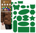 Azobur Down Jacket Repair Patches-Waterproof, Self-Adhesive,Nylon Fabric Patches for Puffy Jackets, Rain and Snow Gear, Tents, Sleeping Bag and More(Green，2pcs)