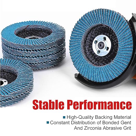 EZARC Flap Discs 80 Grit, 4 1/2 x 7/8-Inch Flap Sanding Disc, Type 29 Zirconia Grinding Wheel for Stainless Steel, Sheet Metal (50 Pack)