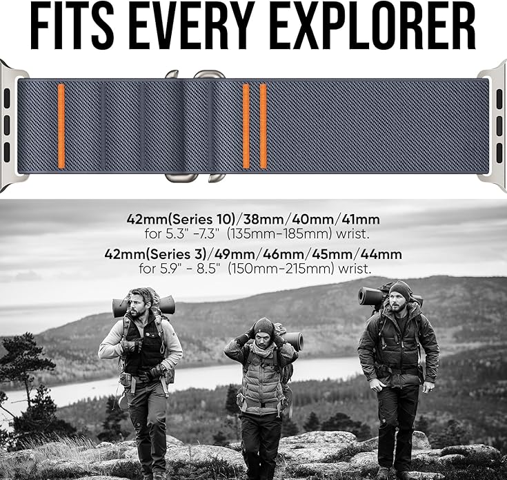 Suitisbest Sport Bands Compatible with Apple Watch Ultra Band 49mm 46mm 45mm 44mm 42mm 38mm 40mm 41mm Men Women, Stretchy Nylon Sport Loop Strap with S-Hook for iWatch Series 10 Ultra SE 9 8 7 6 5 4 3