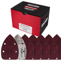 Premium 320 Grit 5-Hole Pattern Mouse Detail Sander Sandpaper Sheets, Box of 45 - Dustless Hook & Loop Triangle Shaped Mouse Disc Pads - Woodworking Tool Sand Wood Furniture Auto Paint