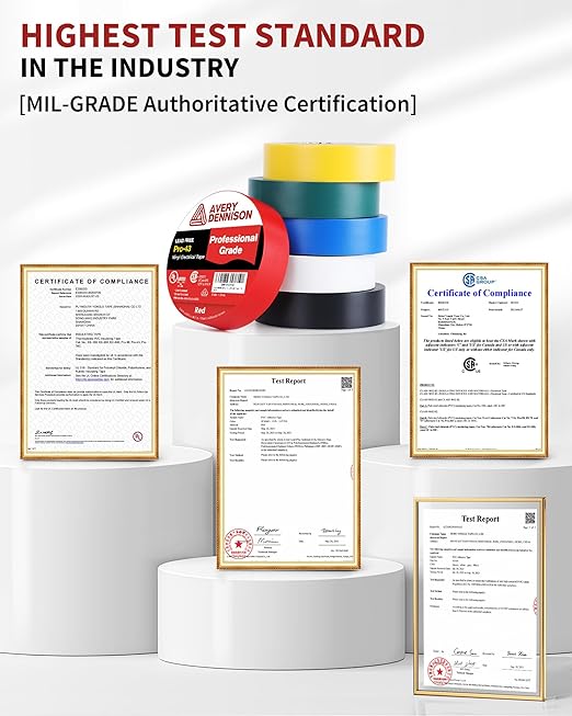 Avery Dennison Electrical Tape, 100 Rolls Professional Grade PVC Electric Tape, UL/CSA Listed ¾ in x 66 ft Insulating Vinyl Tape for Electrical, Repairs, Automotive and Equipment, Pro-43, Black