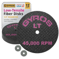 GYROS 1.5” Resin Cut-Off Wheels for Rotary Tools | 12 Double Fiberglass Reinforced Discs | For Wood, Plastic, Stone, Aluminum, Copper, Brass | Dremel Cutting Tool Accessory | Made in USA 11-32154/12