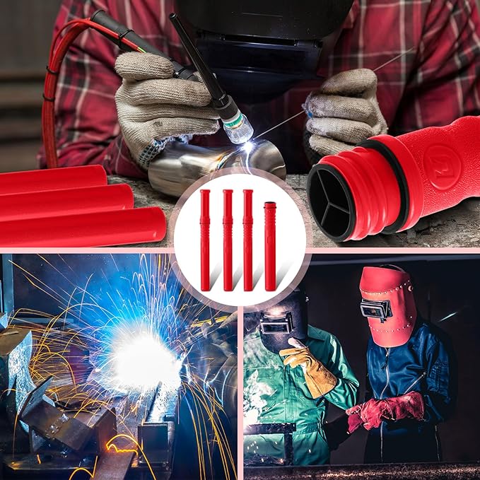 Tandefio 8 Pcs Welding Rod Storage Tube 40 Inch Tig Rod Storage Canisters Welding Electrode Holder Airproof Waterproof Container(Red)