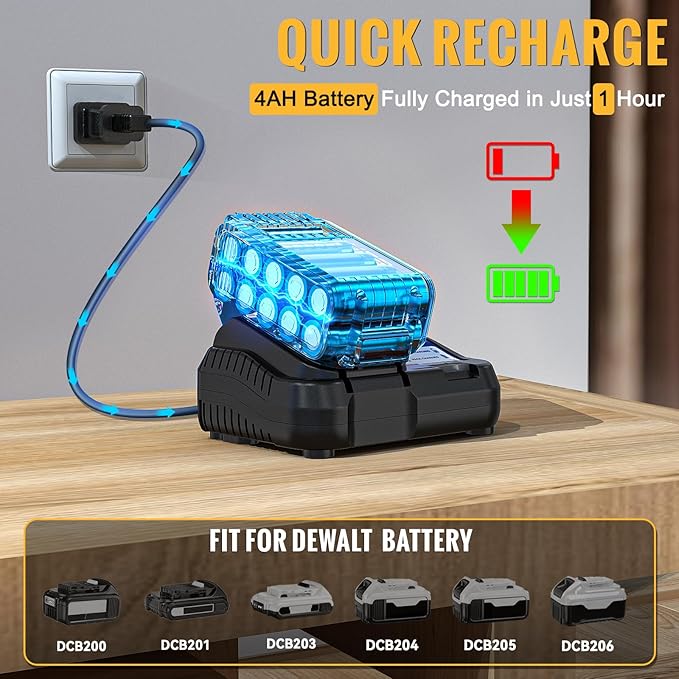 Cordless Brad Nailer Compatible with Dewalt 20V Battery, 18 Gauge 5/8 to 1-1/4 Inch Nail Gun with 1 x 3.0Ah Rechargeable Battery, Powered Electric Tool Set Brushless Motor 2 Modes