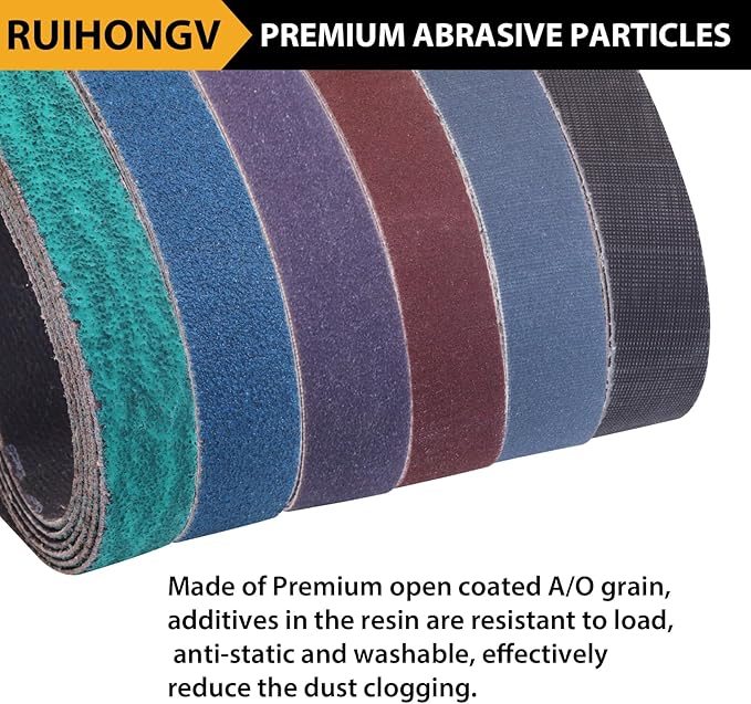 36Pcs 1/2 x 12 Inch Sanding Belts for Official Work Sharp Knife & Tool Sharpener (WSKTS & WSKTS-KT/MK1 & MK2), 6 Each of 80/120/240/400/1000/2500 Grits 1/2" x 12" Replacement Sharpening Belts