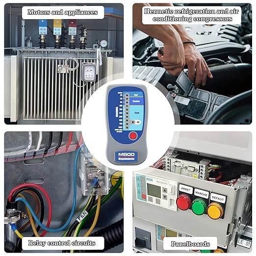 M500 Megohmmeter for Insulation Testing，Compatible with Supco M500 Electronic Megohmmeter,Works for Motors,HVAC Systems Tools, Compressor Tester,1000 Megohms at 500 Volts