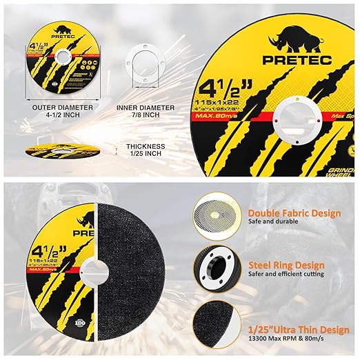 Cut Off Wheels 4-1/2",25+2 Pack Metal Cutting Wheel,Thin 4.5” Metal & Stainless Steel Fast Cutting Discs for Angle Grinder - 7/8" Arbor Hole
