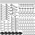 196 PCS Extra Thick Pegboard Hooks Set, Fit 1/4" Peg Board for Hanging Storage, Black Heavy Duty Metal Pegboard Accessories with Pegboard Bins for Garage Wall Organizer