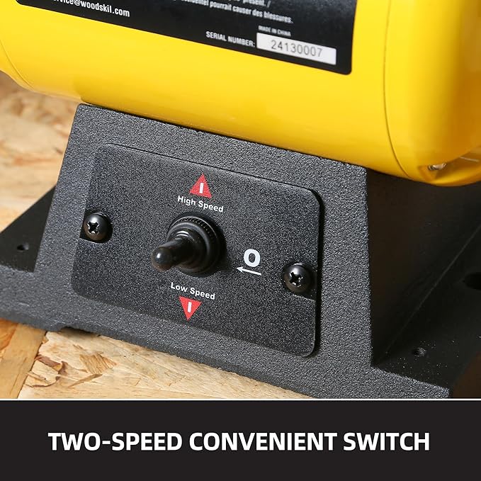 Dual Speed Bench Buffer Polisher 1.8/3.1A, 8 inch Jewelry Buffer Polisher Machine, 1725/3450 RPM Power Bench Polisher with 2 cotton Wheels for Jewelry, Metal, Wood, Jade, Knife, Plastic