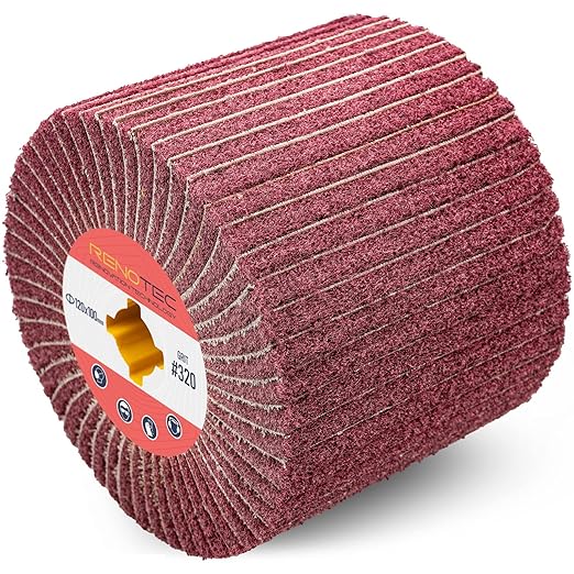 120x100mm Non-Woven Abrasive Flap Wire Drawing Polishing Burnishing Wheel for The Surface Treatment of Metal Products (320 GRIT with Sandpaper)