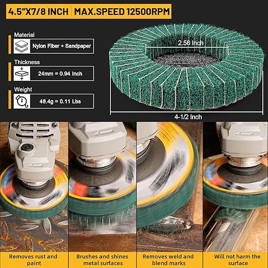 10Pcs 120 Grit Scour Flap Disc 4 1/2 Inch Coarse Polishing Grinding Wheel for Metal Stainless Steel Angle Grinder Scouring Pads Scuff Sanding Discs Paint Rust Remover