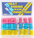 Haisstronica 260PCS Heat Shrink Spade Connectors - Quick Disconnect Female & Male Spade Terminals for Watercraft, Electronics & Automotive