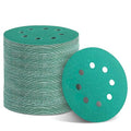 100PCS 100 Grit Premium Green Sanding Discs, 5-Inch 8-Hole Sandpaper for Random Orbital Sander