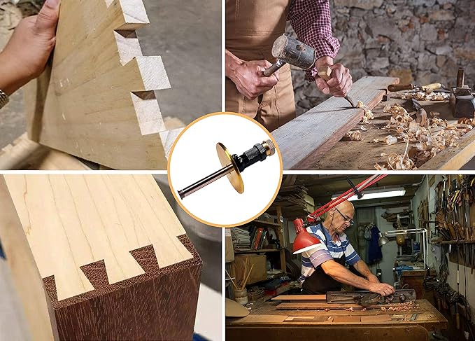 Dovetail Jig & Wheel Marking Gauge Set-Precision Woodworking Tools with Micro-Adjustment, Includes 2 Cutters + Pencil & Anodized Aluminum Jig for Dovetail Join Carpentry & DIY