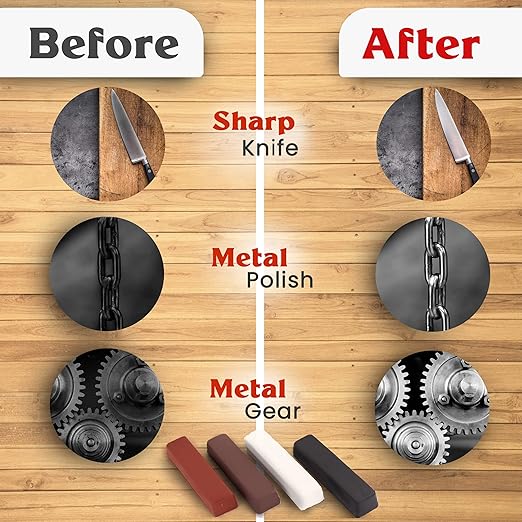 4 Piece Polishing Compound Cutting & Buffing Compound 4 Oz. Kit - Includes: Black Emery, Brown Tripoli, White Diamond, and Red Jewelers Rouge