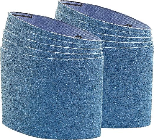 CS Unitec | 42120 | PTX Zirconium Grinding Belt Sleeve for Removing deep Scratches and Grinding Weld Seams on Metal. 120 Grit. 3.5" Diameter x 4" Wide (Pack of 10). Made in Germany.