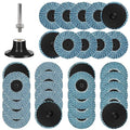 31Pcs 2 Inch Zirconia Flap Disc Roll Lock Sanding Discs 40/60/80 Grit for Die Grinder with 1/4" Holder for Wood Metal Sanding, Rust Removal, Grinding and Finishing
