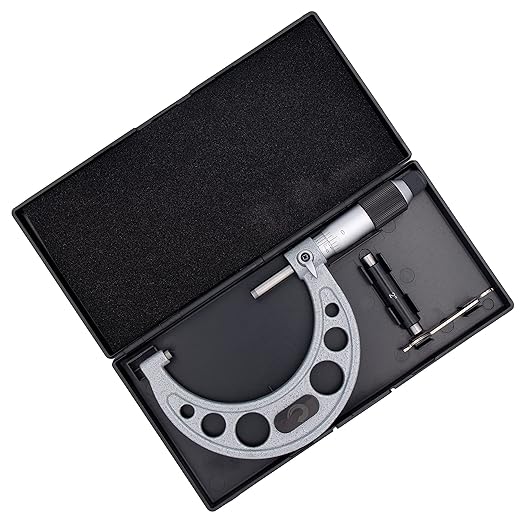 Clockwise Tools MMTR-03 Premium Outside Micrometer with Carbide Tip 2-3" Measuring Range 0.0001" Graduation Precision Machinist Tool