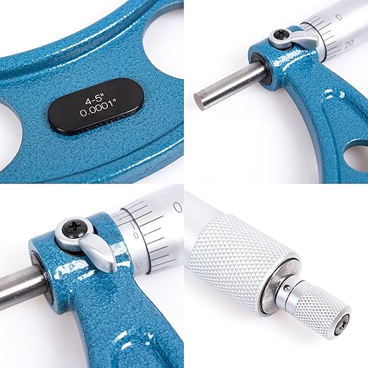 Outside Micrometer Set 4-5" - BEGOOTION High Quality Outside Metric Micrometer,0.0001" Graduation Premium Precision Machinist Tools…