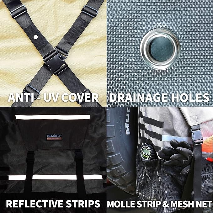 ALL-TOP Spare Tire Trash Bag, Heavy Duty Truck Tailgate Trash Bag, Cargo Storage Bag for Jeep, Truck, SUV or Car, Fit up to 40'' Tire (Gobi Tan)