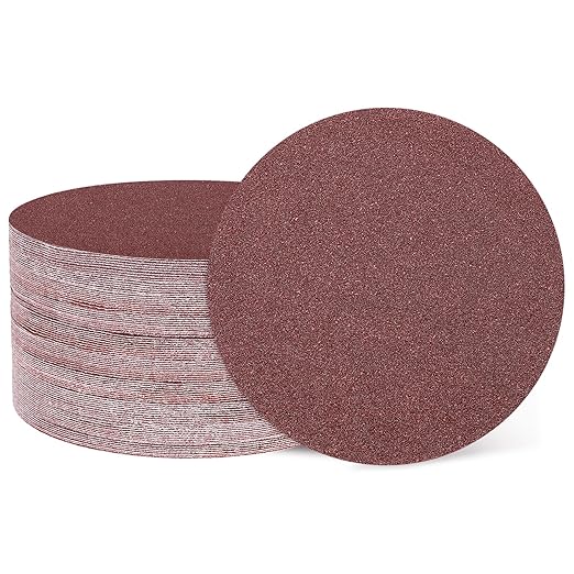 HARFINGTON 50 Pcs 8 Inch Sanding Disc 40 Grit Hook and Loop Sandpaper Random Orbital Sander Pads for Woodworking Automotive Metal Polishing