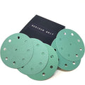 5-Inch 9-Hole Sanding Discs Assortment - 80, 120, 150, 180, 220 Grit (10 of Each) - Heavy-Duty Hook & Loop Film Discs - Sandpaper for Random Orbital Sanders - 50 Pack Box