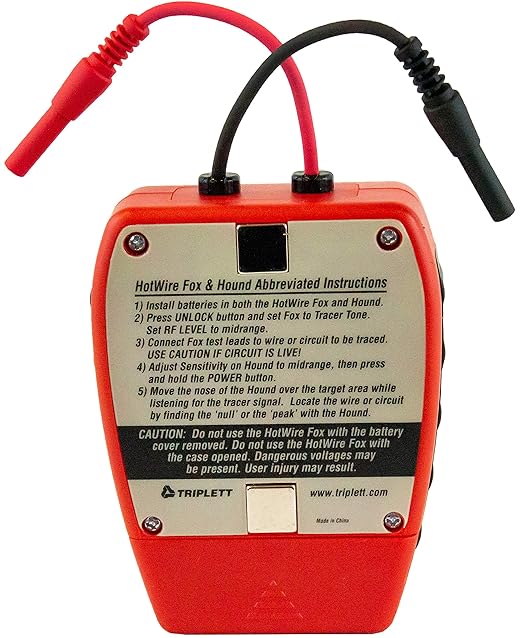 Triplett 3388 Fox & Hound HotWire Live Wire Tone and Probe Wire Tracing Kit with Adjustable Sensitivity - Traces Wires from 0 ~ 250 VAC and up to 1000 ft,Black