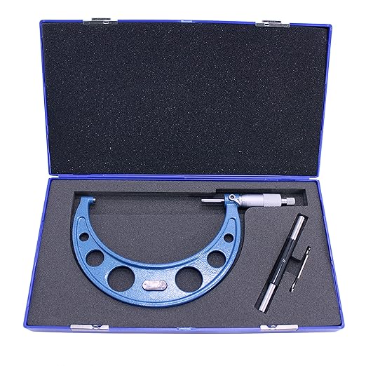 HFS(R) 5-6" Outside Micrometer with 0.0001" Accuracy, Carbide Anvil and Laser-Etched Scale