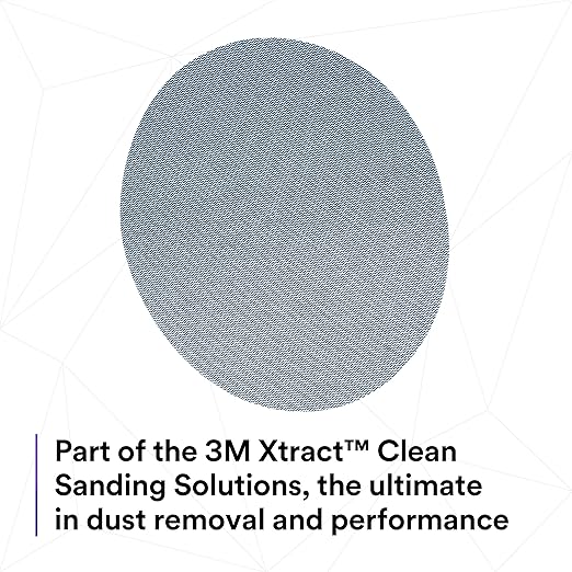 3M Xtract Net Disc 310W, 120+, 8 in, Die 800L, Pack of 50 Hook and Loop Sanding Discs, Virtually Dust-Free, Value Option for Metal, Wood, Composites, Stock Removal, and Fine Finishing