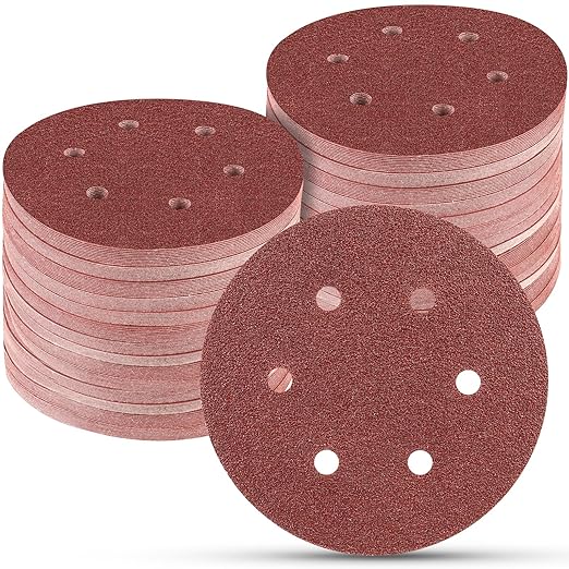 100 PCS 6 Inch Sanding Discs 40 Grit Hook and Loop Sandpaper, Round Orbital Sand Paper Discs for Sander