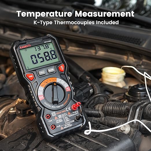 KAIWEETS HT118E Digital Multimeter TRMS 20000 Counts with Higher Resolution Auto-Ranging Voltmeter Accurately Measures Voltage Current Resistance Diodes Continuity Duty-Cycle Capacitance Temperature