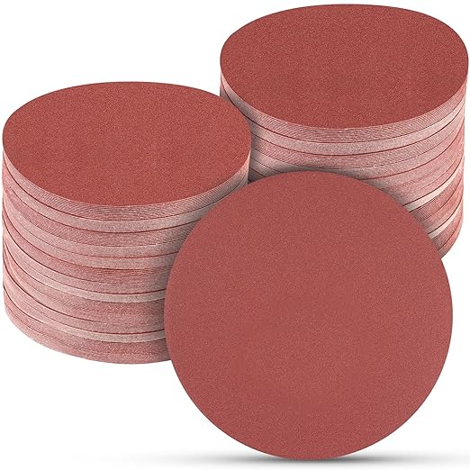 100 PCS 6 Inch Sanding Discs 220 Grit, 6 Hole Hook and Loop Sandpaper, Round Orbital Sand Paper Discs for Sander