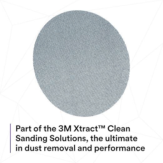 3M Xtract Net Disc 310W, 220+, 6 in, Die 600Z, Pack of 50 Hook and Loop Sanding Discs, Virtually Dust-Free, Value Option for Metal, Wood, Composites, Stock Removal, and Fine Finishing