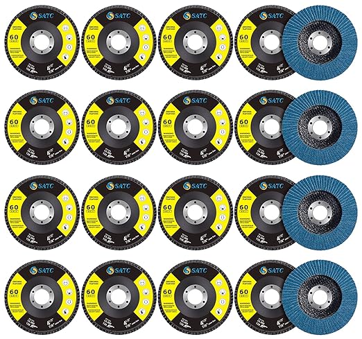 S SATC Flap Disc 20PCS Angle Grinder Disc 60 Grit Flap Disc 4-1 2 Inch Zirconia Alumina Type 29