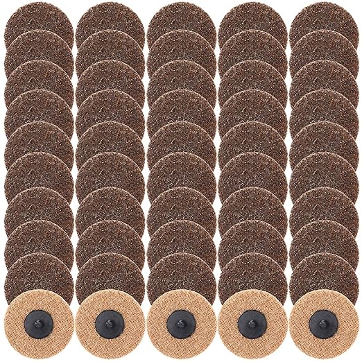 50 Pcs 3 Inch Sanding Discs Quick Change Sanding Discs Nylon Surface Conditioning Grinder Wheels for Angle Grinder, Stock and Rust Removal, Grinding, Deburring(Khaki)