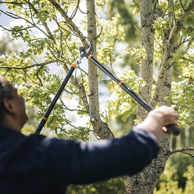 Fiskars Loppers for Tree Trimming, Heavy Duty, with Extendable Handle (24.5"-37" Range), Sharp Bypass Steel Blade Tree Branch Cutter up to 1.5-Inch Diameter Cut Capacity
