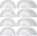 EBOOT 100 Pcs Math Protractors Plastic Protractor 180 Degrees, 4 Inches (Clear)