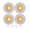Rock Slab Grinding Disc - 4.5 inch Glass Cutter Disc (4pcs), Granite Cutting Disc, Diamond Grinder Wheel for Rock Slab, Stone, Tile, Marble, Granite, Glass Diamond Cutting Discs