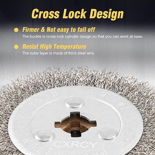 4.7" x 4" Stainless Steel Wire Drawing Wheel, Wire Brush Drum Surface Conditioning Tool, Metal Polishing Wheel for Metal Surface Polishing Grinding Removing Rust-3/4 Quad Keyway