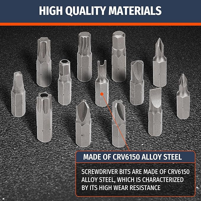 PRIDE&CRAFT 102PC Screwdriver Bits Set With 1/4'' Quick Release Bit Holder, Premium Security Screwdriver Bit Set, Magnetic Drill Bit Holder