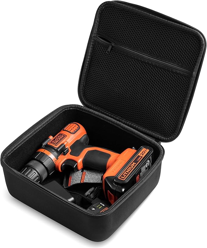 caseling Hard Case - 8.67" x 7.8" x 3.5" - Fits BLACK+DECKER LDX120C / LD120VA Cordless Drill/Driver - EVA Protection Foam Hard Shell Holder for Electronics Storage and Travel (Case only)