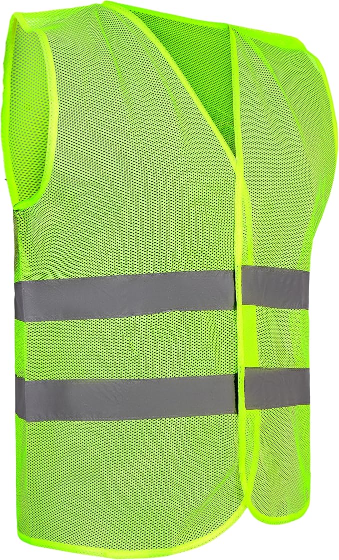 Safety Vest - 10 Pack and 15 Pack - High Visibility Vest for Everyday Use, Lightweight, Comfortable and Breathable