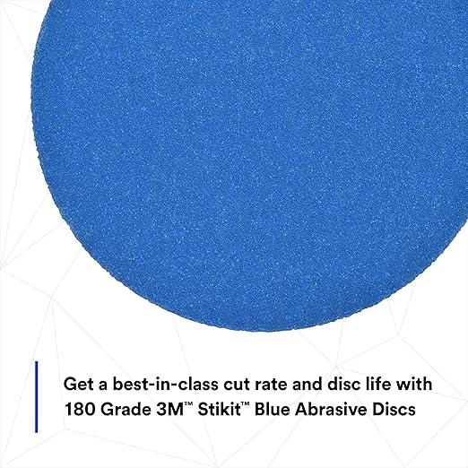 3M Stikit Blue Abrasive Disc Roll, 36268, No Hole, 5 in, 180+ Grade, Pack of 100, Automotive Sanding Discs for Coating Removal, Body Repair, Auto Sanding, Primer Sanding